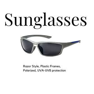 Razor Style Sporty Sunglasses, Plastic Frames, Polarized Lenses, UVA-UVB Protect